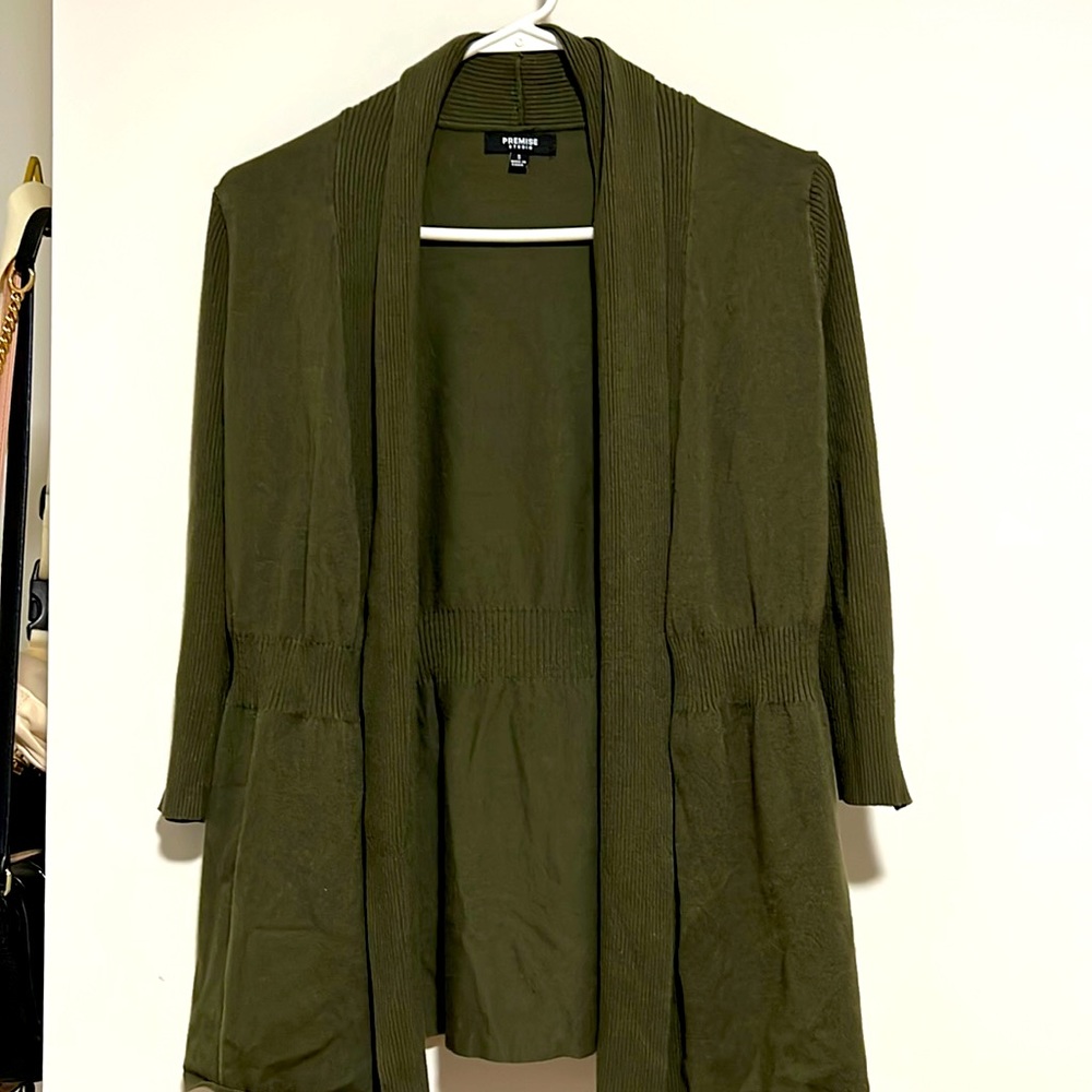 Premise Studio Army Green Cardigaan Women’s Size S